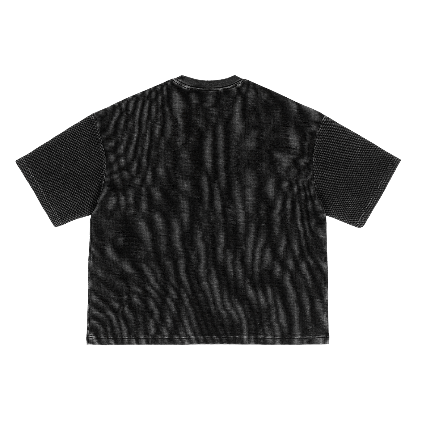 Waffle-Texture Washed Boxy T-Shirt