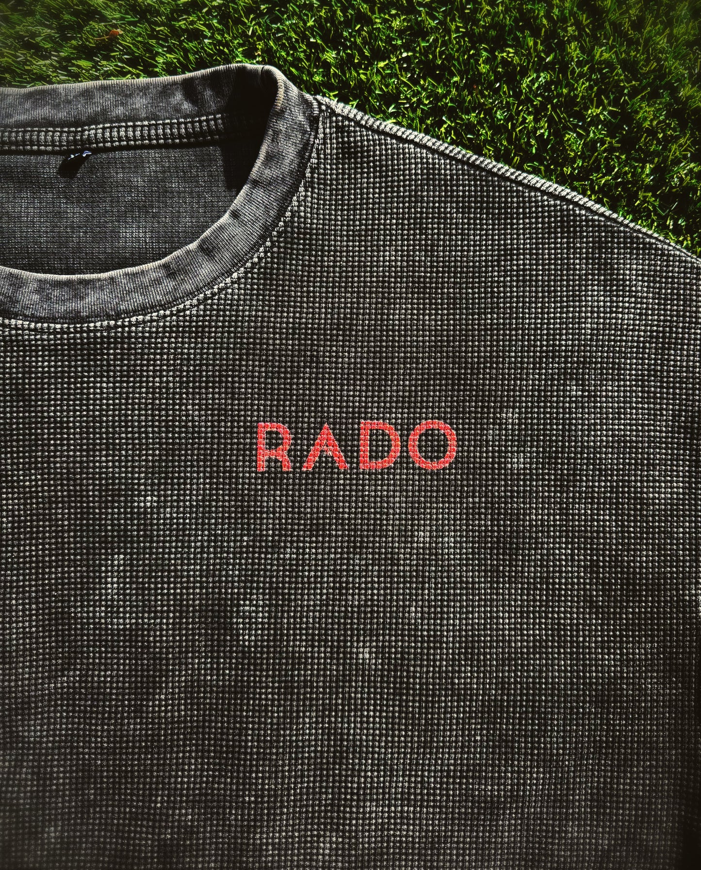 Waffle-Texture Washed Boxy T-Shirt