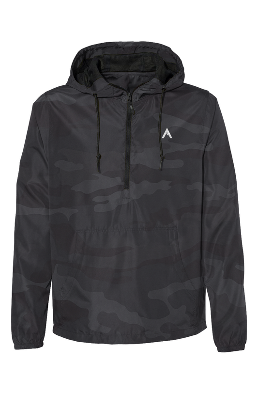 Black Camo Pullover Windbreaker